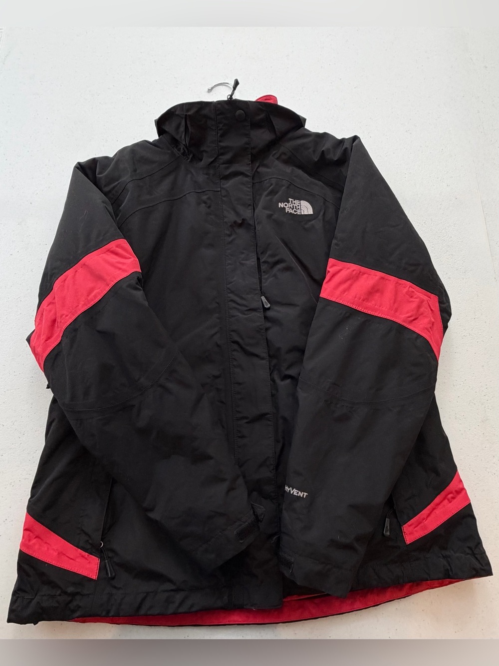 The North Face Black Jacket with Red Accents — Ski/Snowboard Shell